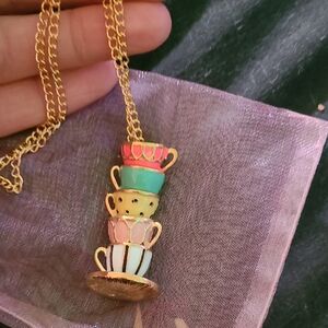 Multicolor Stacked Teacup Necklace